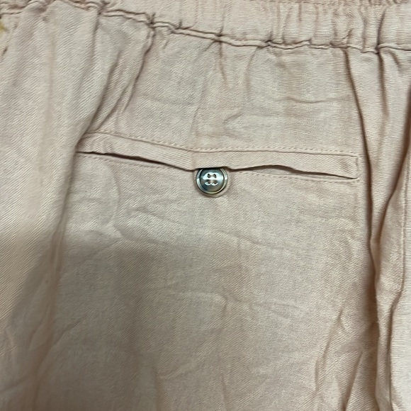 Zenana size XL blush pink elastic high rise waist 5” linen shorts with pockets - Picture 5 of 11